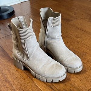 Women’s NoBo Chunky Chelsea Memory Foam Ankle Boots in Beige